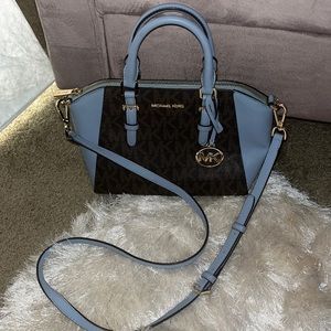 Michael Kors brown and blue purse